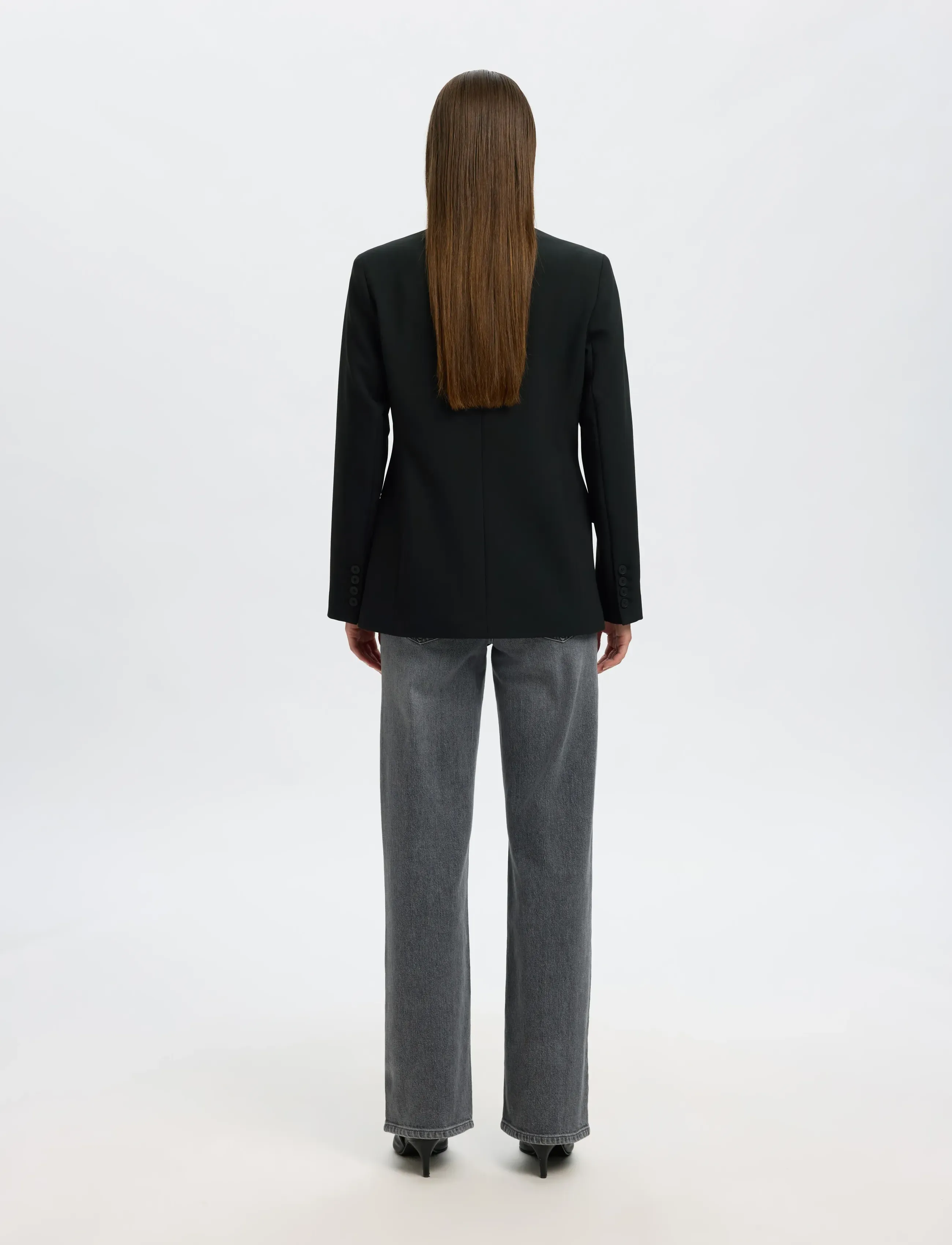 Selected - SLFRITA LS CLASSIC BLAZER FD NOOS - einhnepptir jakkar - black - 3