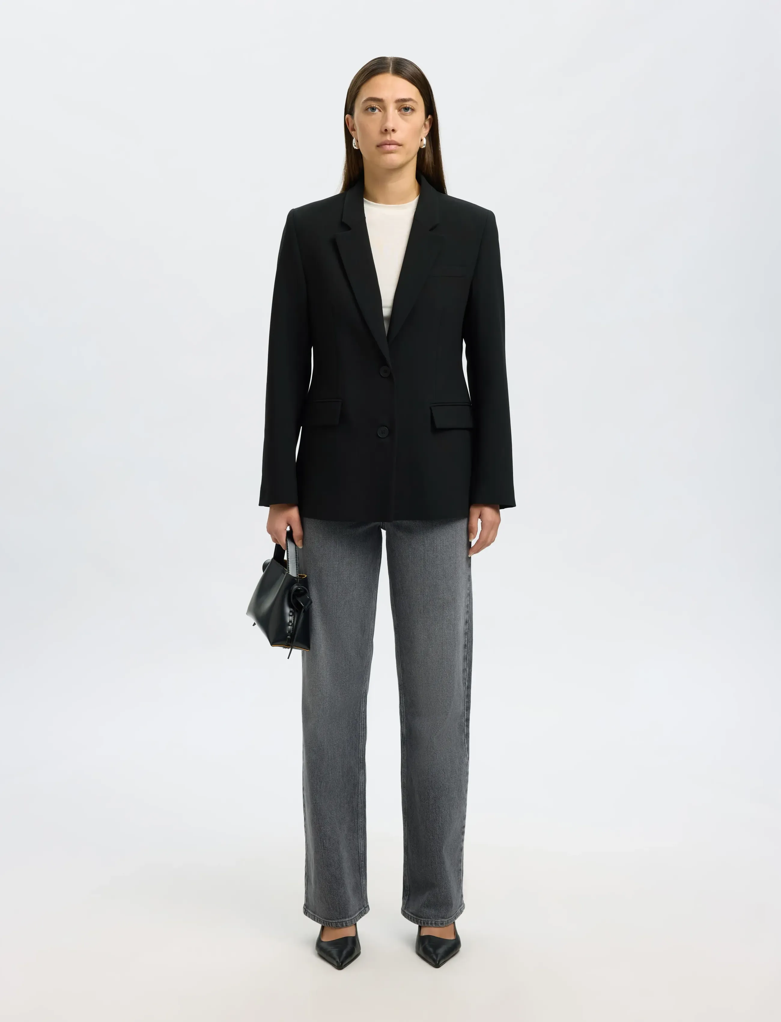 Selected - SLFRITA LS CLASSIC BLAZER FD NOOS - einhnepptir jakkar - black - 4