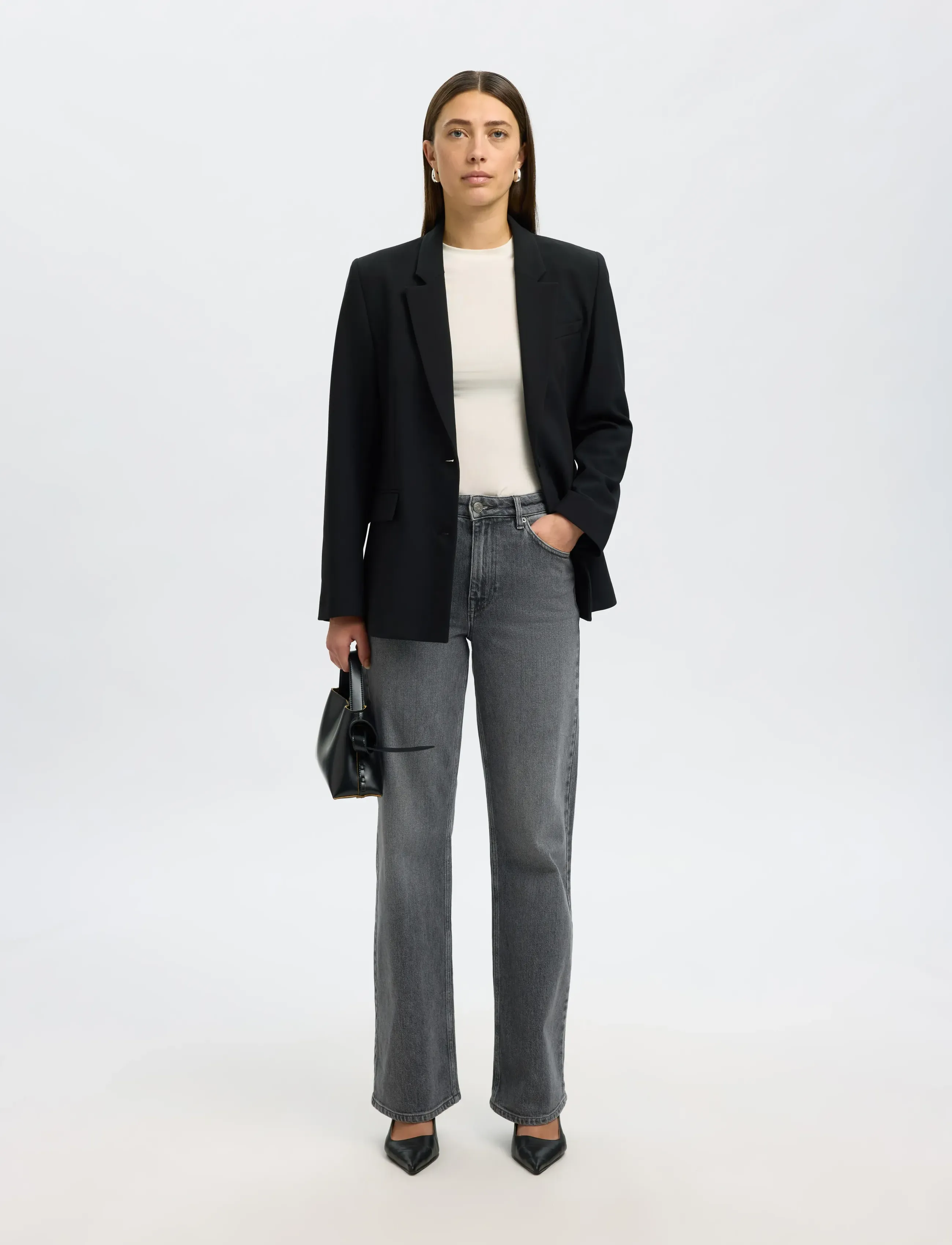 Selected - SLFRITA LS CLASSIC BLAZER FD NOOS - einhnepptir jakkar - black - 5