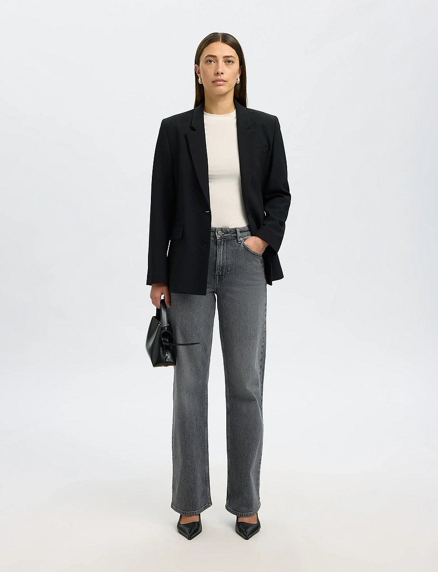 Selected - SLFRITA LS CLASSIC BLAZER FD NOOS - blazers met één knopenrij - black - 5