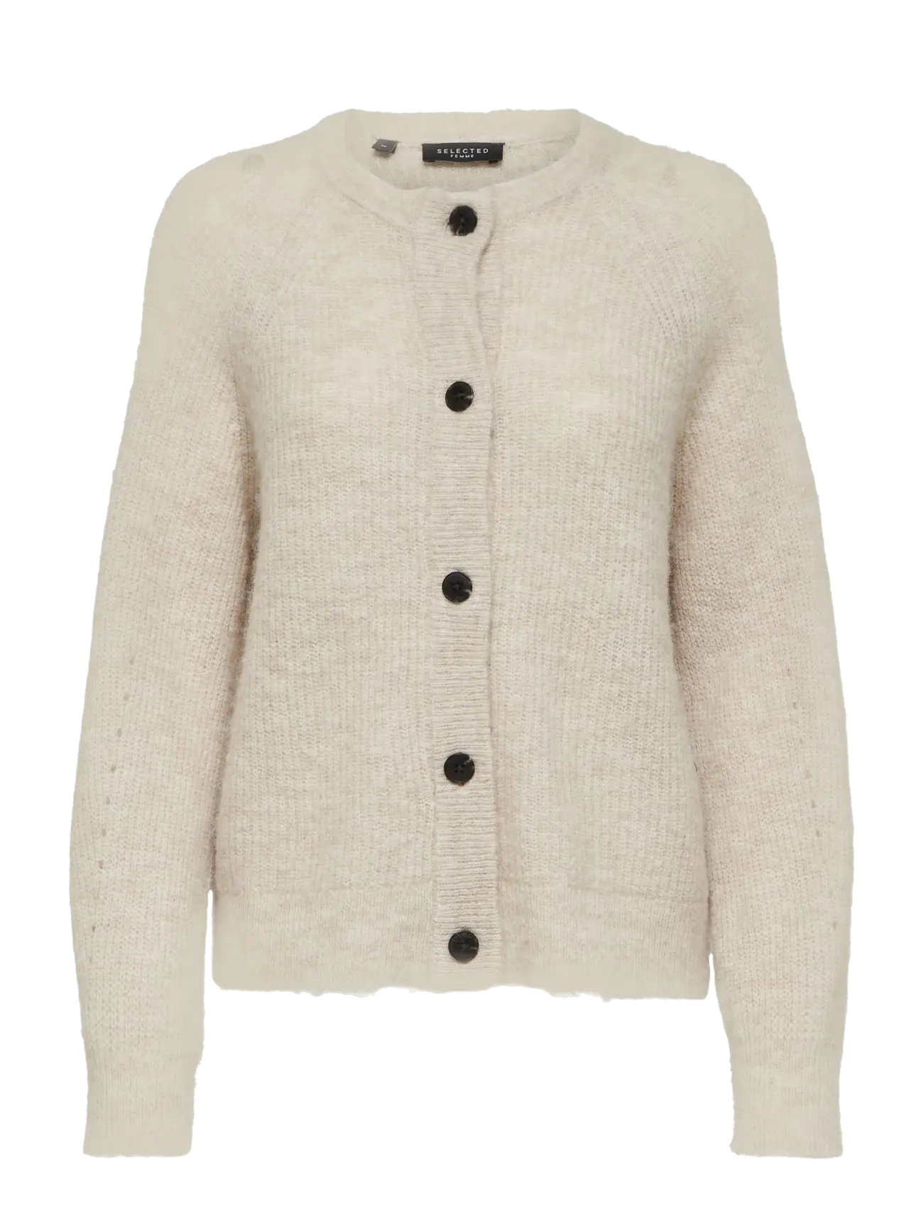 Selected SLFLULU LS KNIT SHORT CARDIGAN B NOOS - Kläder - BIRCH / pink/rose