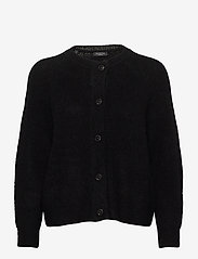 Selected Femme - SLFLULU LS KNIT SHORT CARDIGAN B NOOS - swetry rozpinane - black - 0