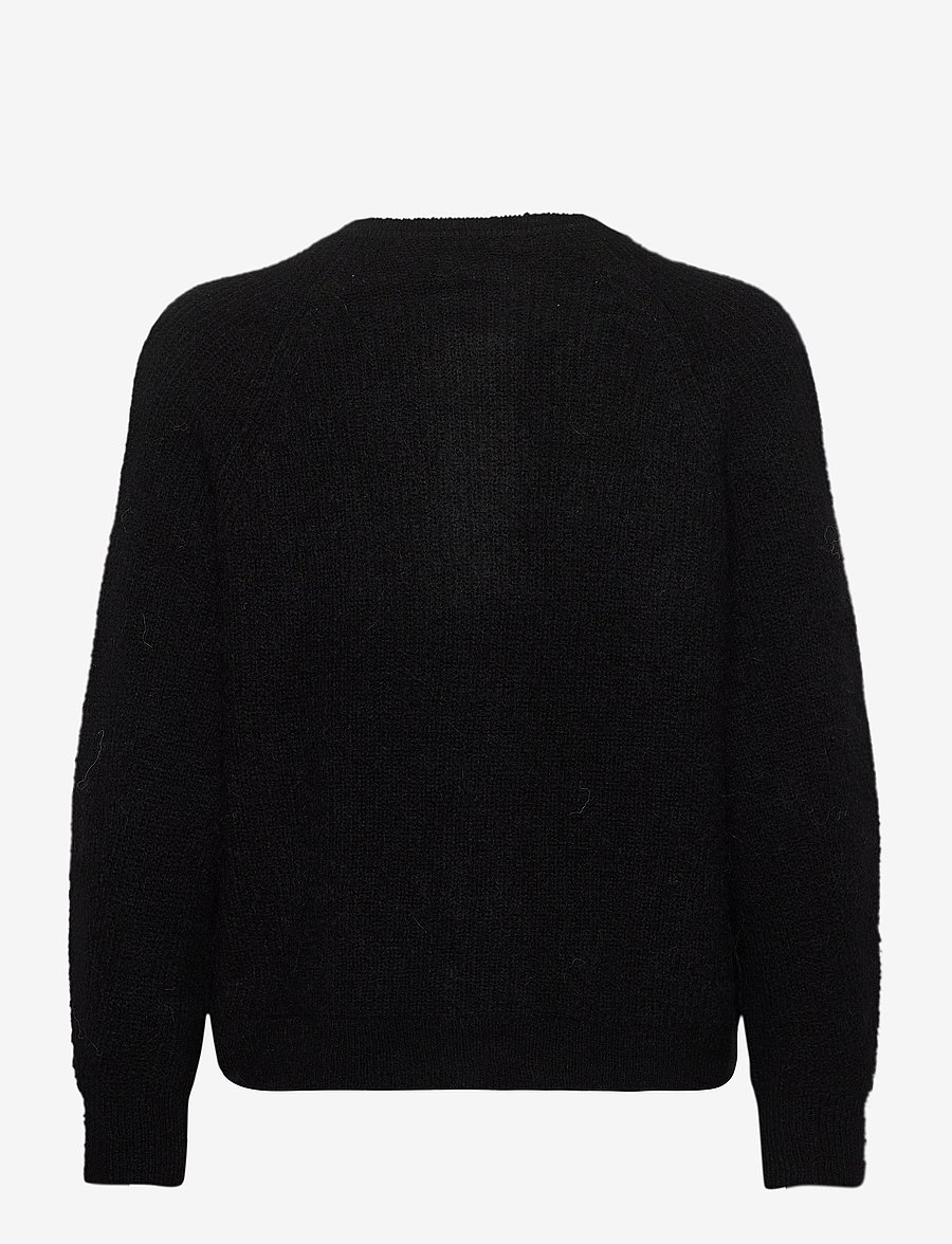 Selected - SLWLULU LS KNIT SHORT CARDIGAN NOOS - strickjacken - black - 2
