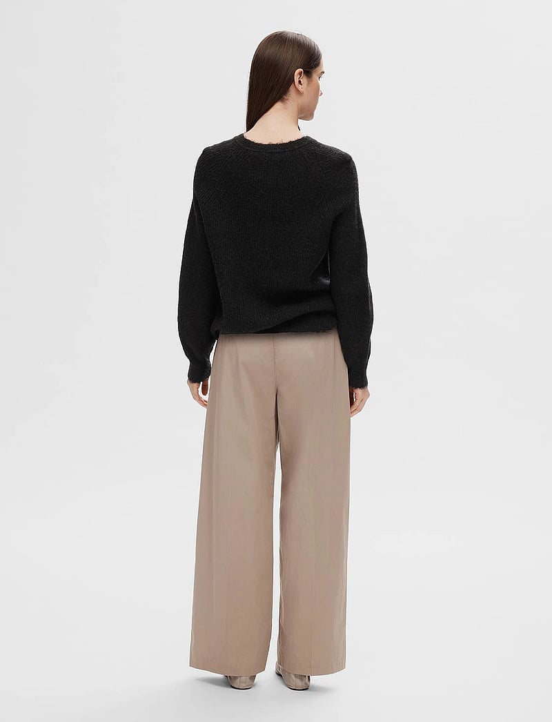 Selected - SLFLULU LS KNITHORT CARDIGAN - cardigans - black - 3