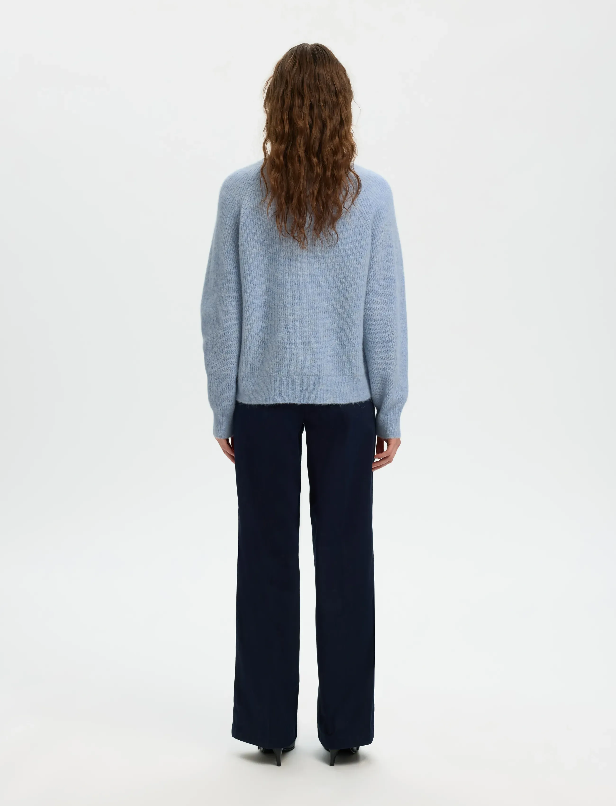 Selected - SLFLULU LS KNIT SHORT CARDIGAN B NOOS - koftor - cashmere blue - 2