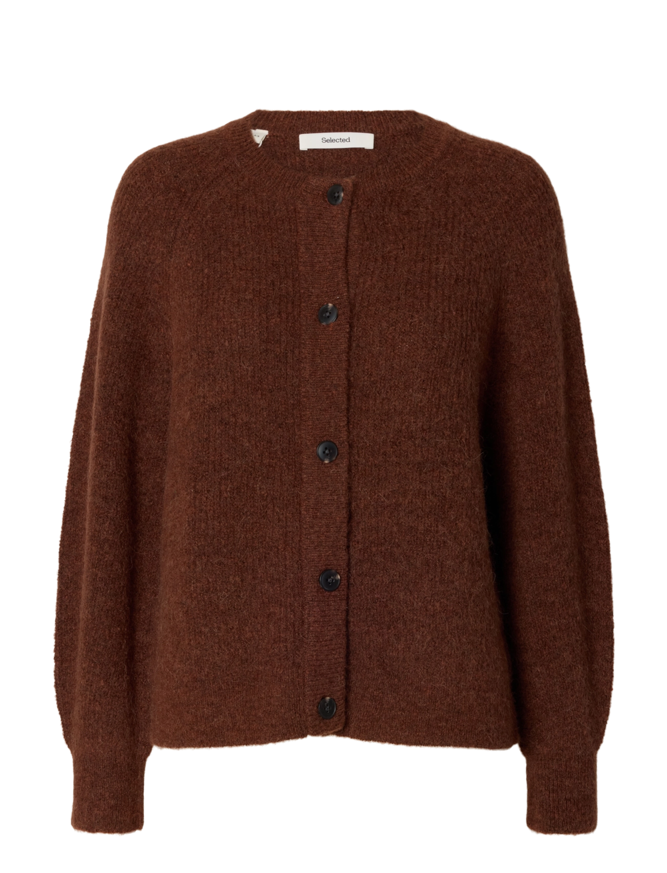 Selected SLWLULU LS KNIT SHORT CARDIGAN NOOS - Selected - CHERRY MAHOGANY / burgundy