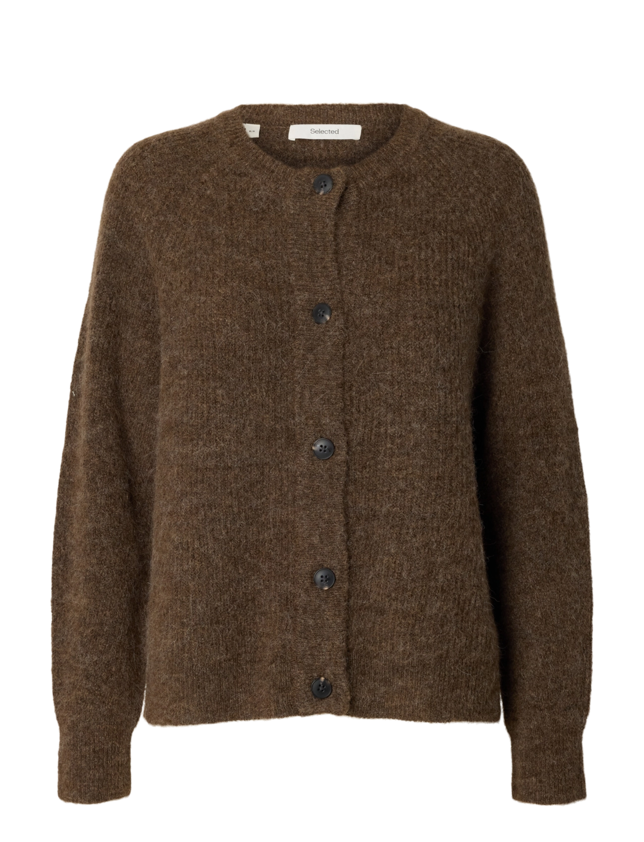 Selected SLFLULU LS KNIT SHORT CARDIGAN NOOS - Cardigans - DACHSHUND / brown
