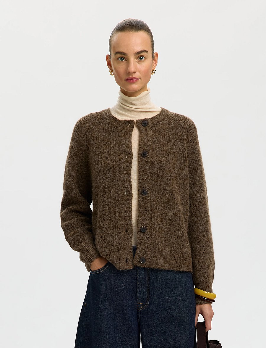 Selected - SLWLULU LS KNIT SHORT CARDIGAN NOOS - strickjacken - dachshund - 0