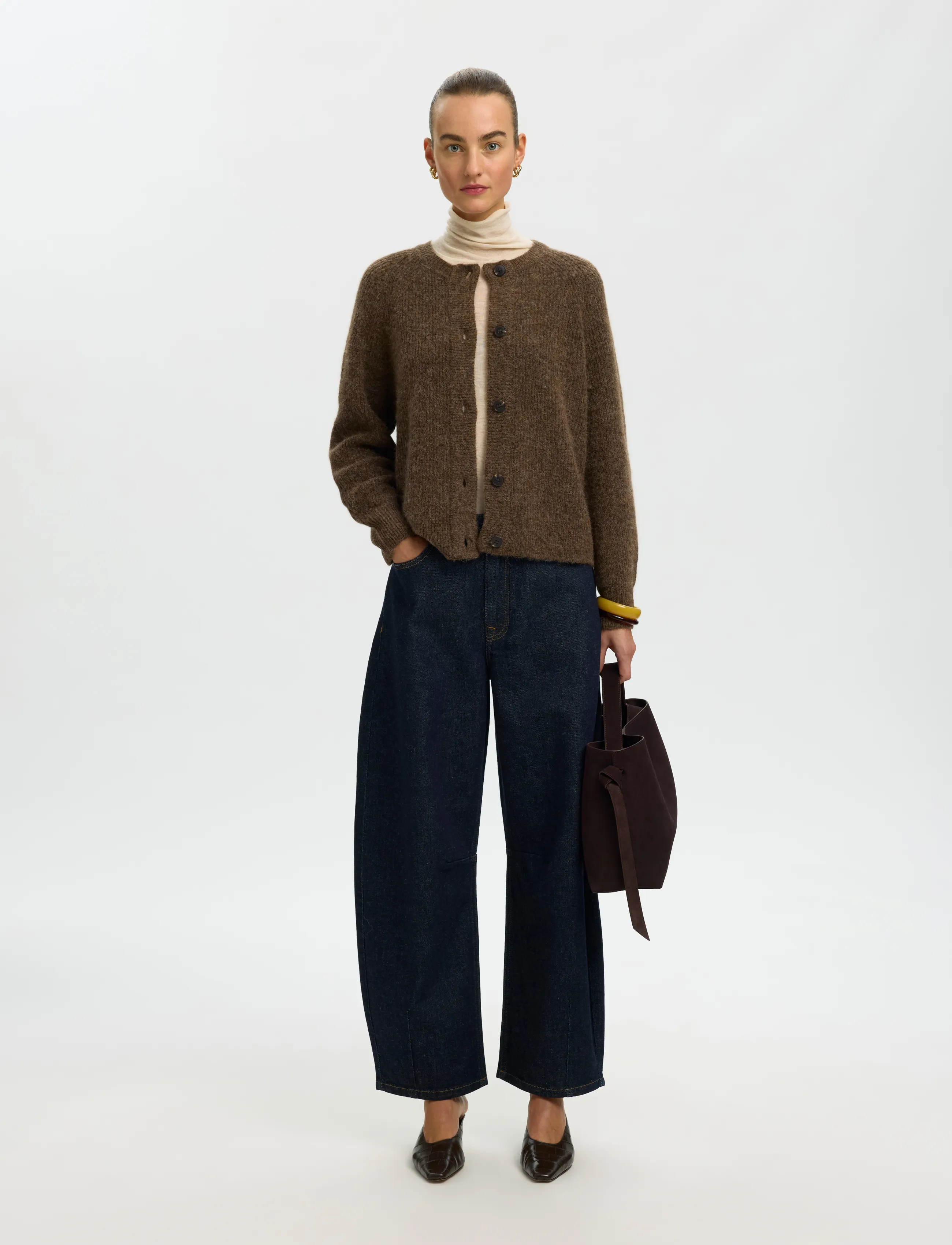 Selected - SLWLULU LS KNIT SHORT CARDIGAN NOOS - koftor - dachshund - 4