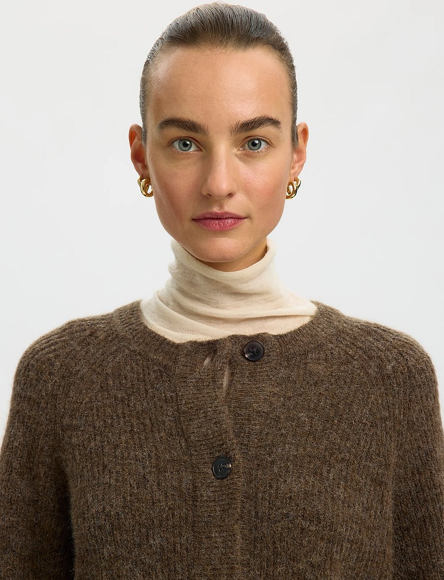 Selected - SLWLULU LS KNIT SHORT CARDIGAN NOOS - strickjacken - dachshund - 5