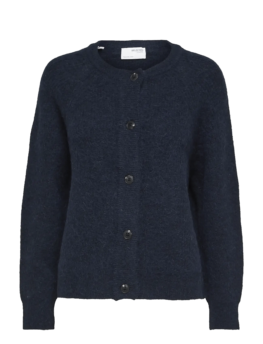 Selected - SLWLULU LS KNIT SHORT CARDIGAN NOOS - strickjacken - dark sapphire - 1