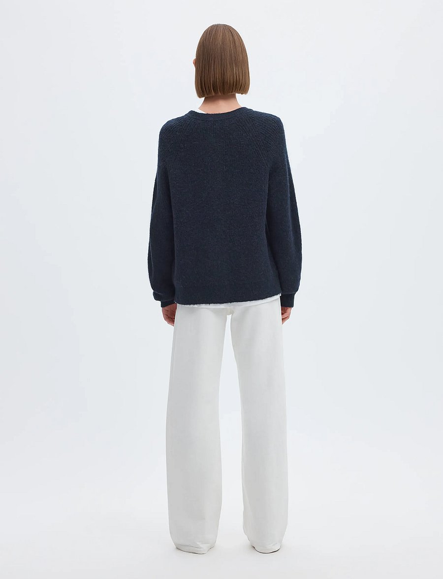 Selected - SLWLULU LS KNIT SHORT CARDIGAN NOOS - koftor - dark sapphire - 3