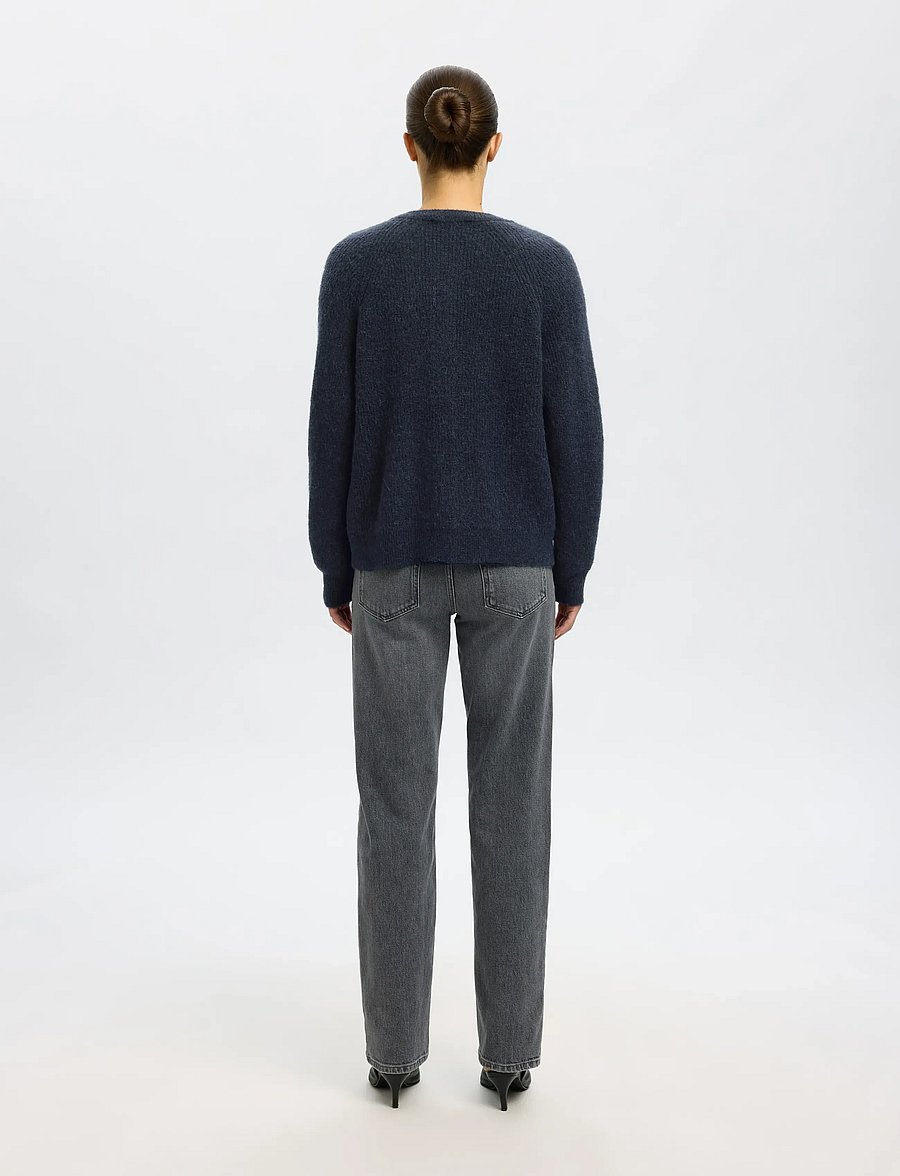 Selected - SLWLULU LS KNIT SHORT CARDIGAN NOOS - strickjacken - dark sapphire - 3