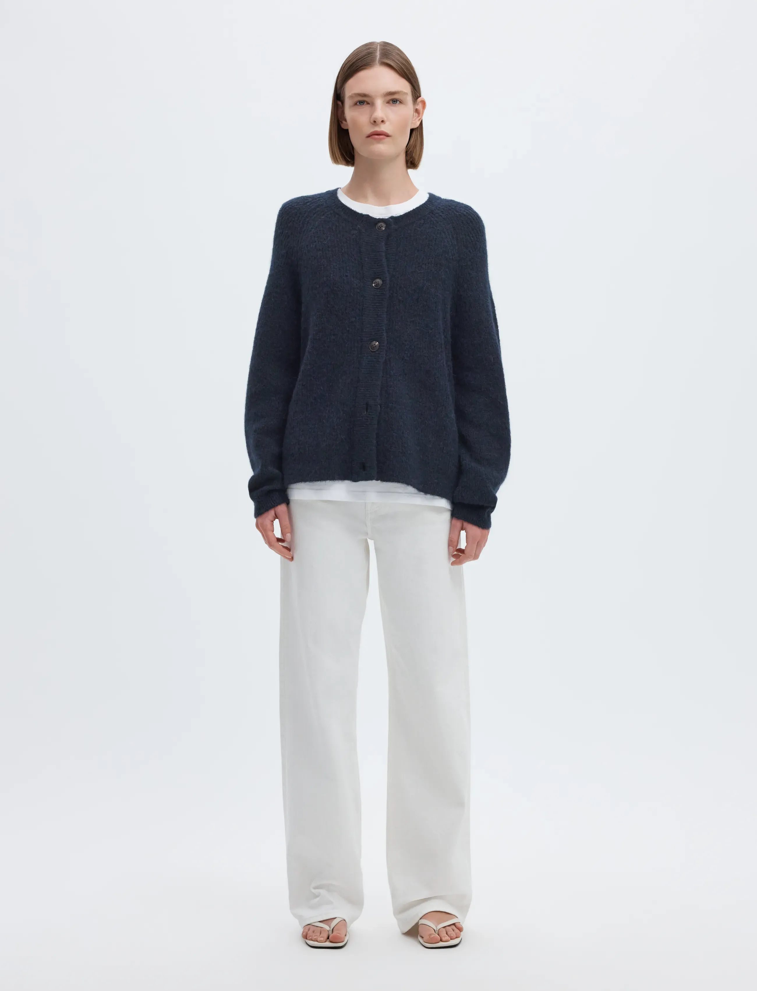 Selected - SLWLULU LS KNIT SHORT CARDIGAN NOOS - cardigans - dark sapphire - 4