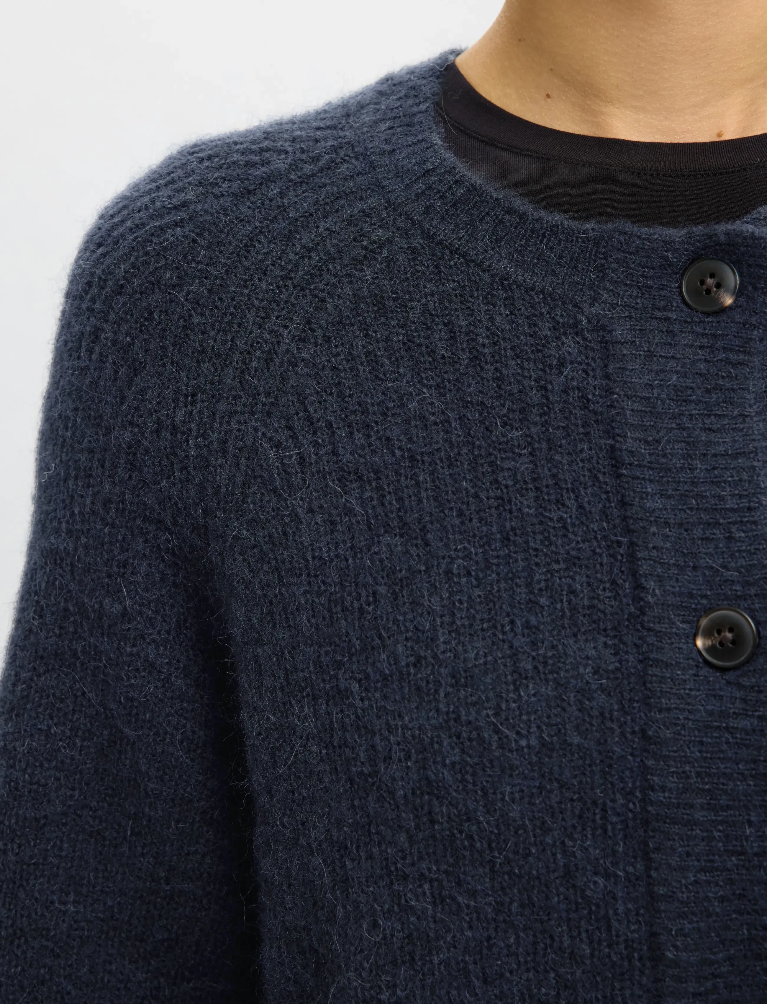 Selected - SLFLULU LS KNIT SHORT CARDIGAN B NOOS - cardigans - dark sapphire - 5