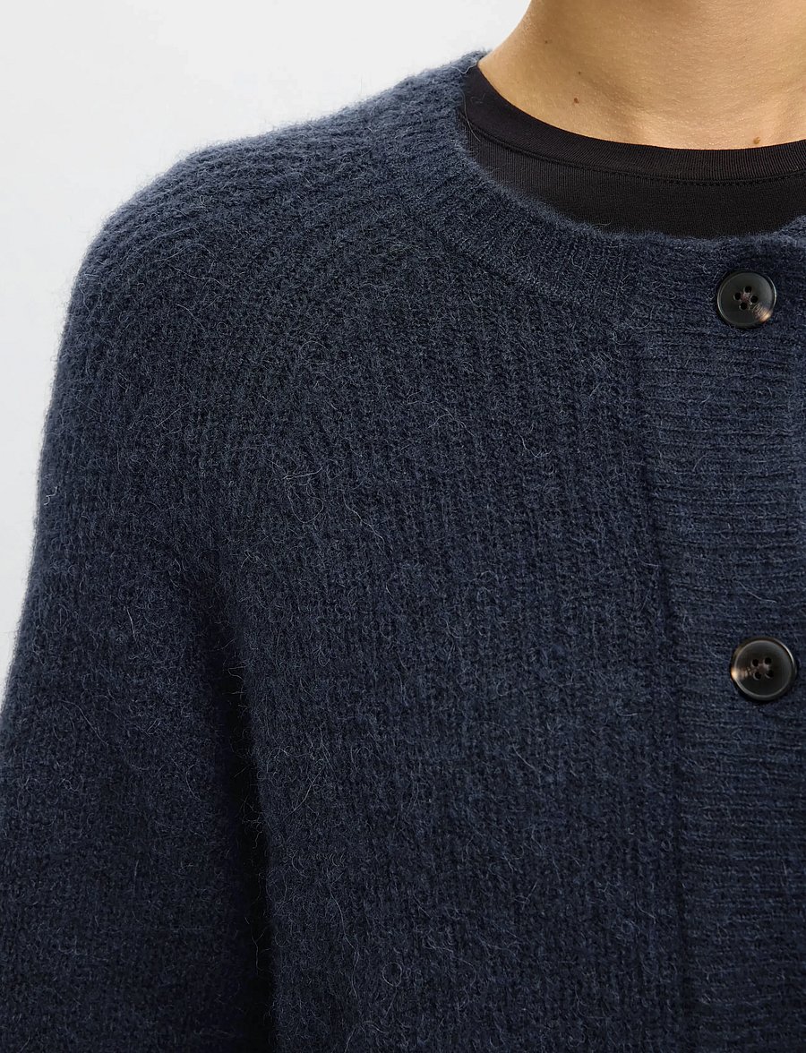 Selected - SLWLULU LS KNIT SHORT CARDIGAN NOOS - strickjacken - dark sapphire - 5