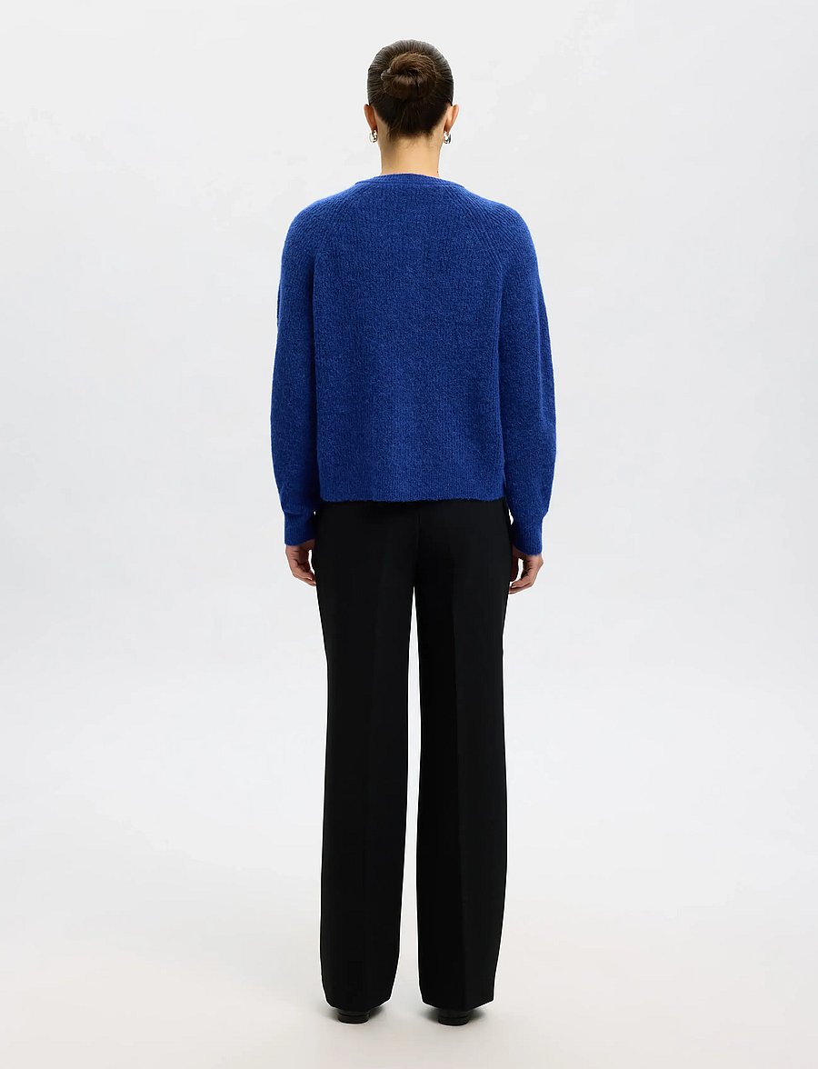 Selected - SLWLULU LS KNIT SHORT CARDIGAN NOOS - strickjacken - dazzling blue - 2
