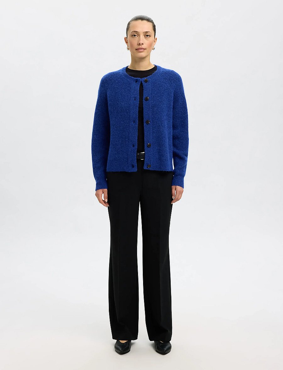 Selected - SLWLULU LS KNIT SHORT CARDIGAN NOOS - strickjacken - dazzling blue - 3