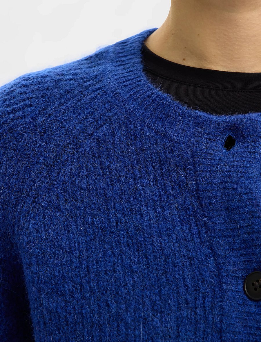 Selected - SLWLULU LS KNIT SHORT CARDIGAN NOOS - strickjacken - dazzling blue - 5
