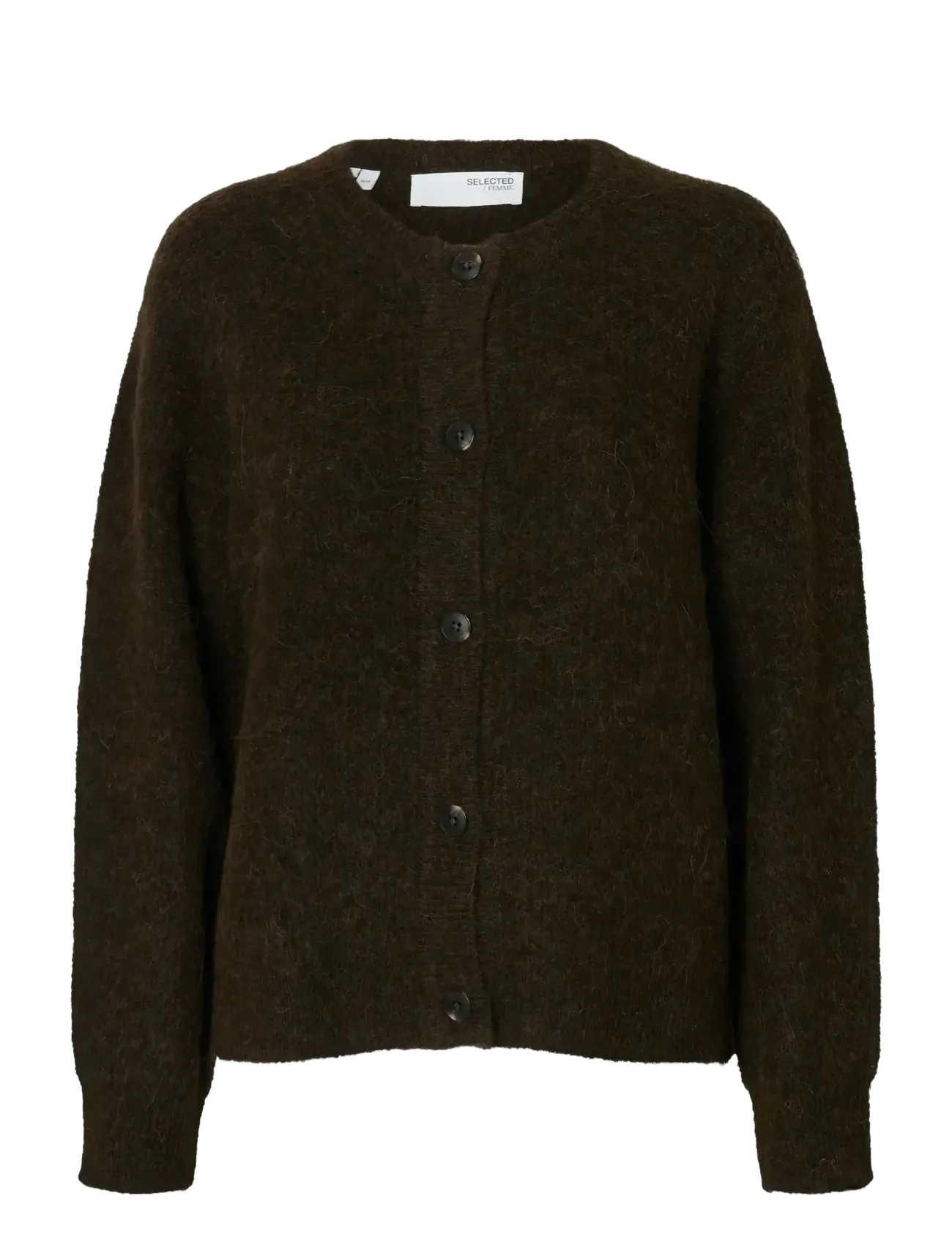 Selected SLWLULU LS KNIT SHORT CARDIGAN NOOS - Selected - DELICIOSO / black