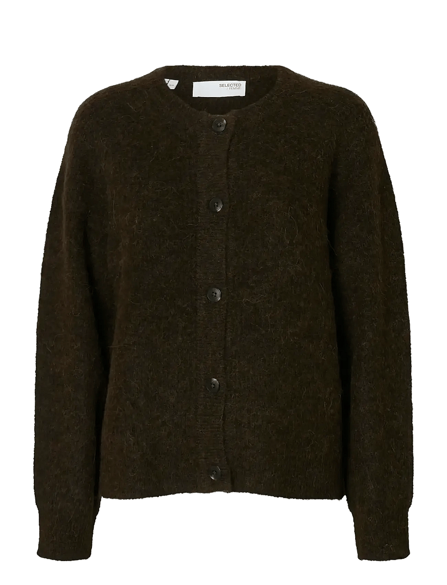 Selected - SLWLULU LS KNIT SHORT CARDIGAN NOOS - kardiganid - delicioso - 1