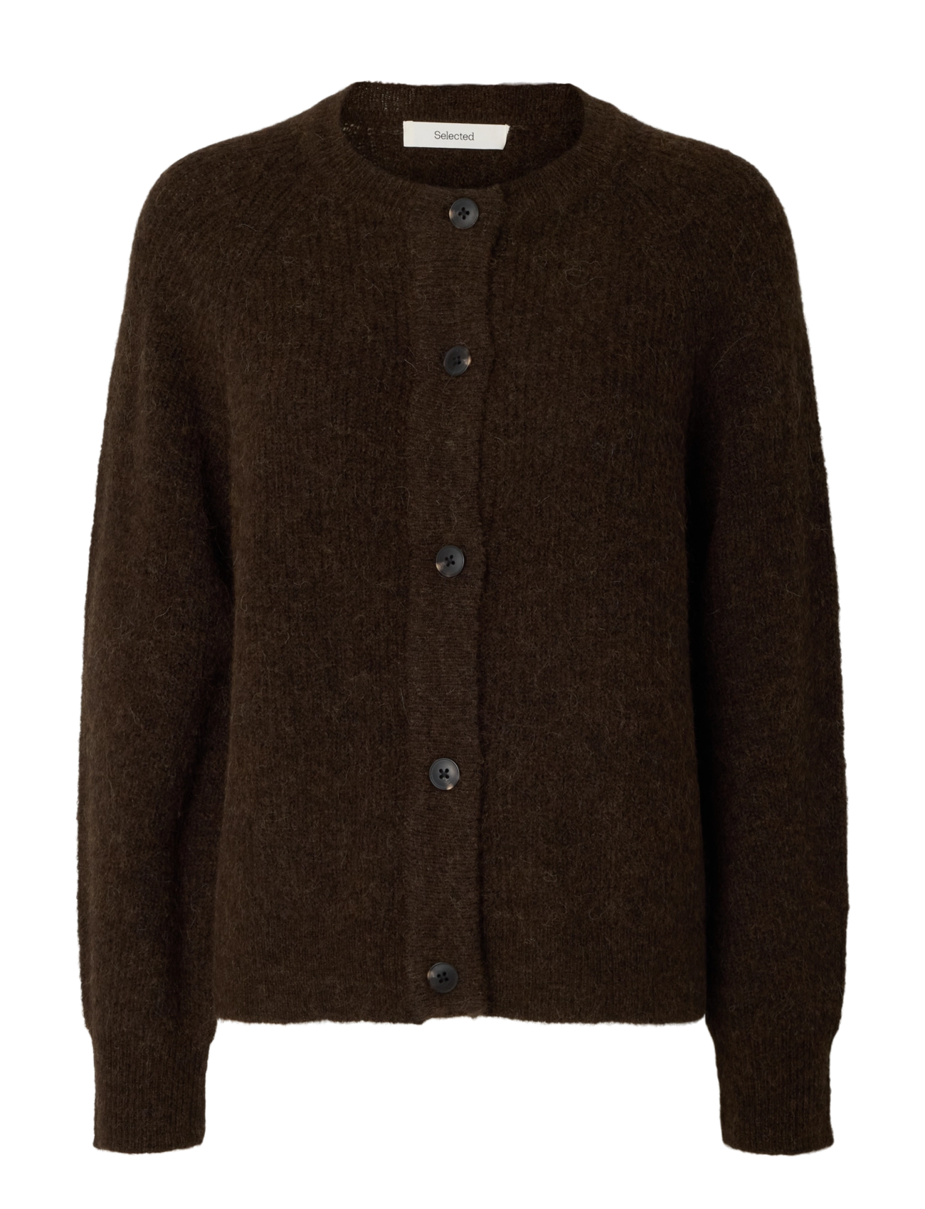 Selected SLWLULU LS KNIT SHORT CARDIGAN NOOS - Tøj - DELICIOSO / black