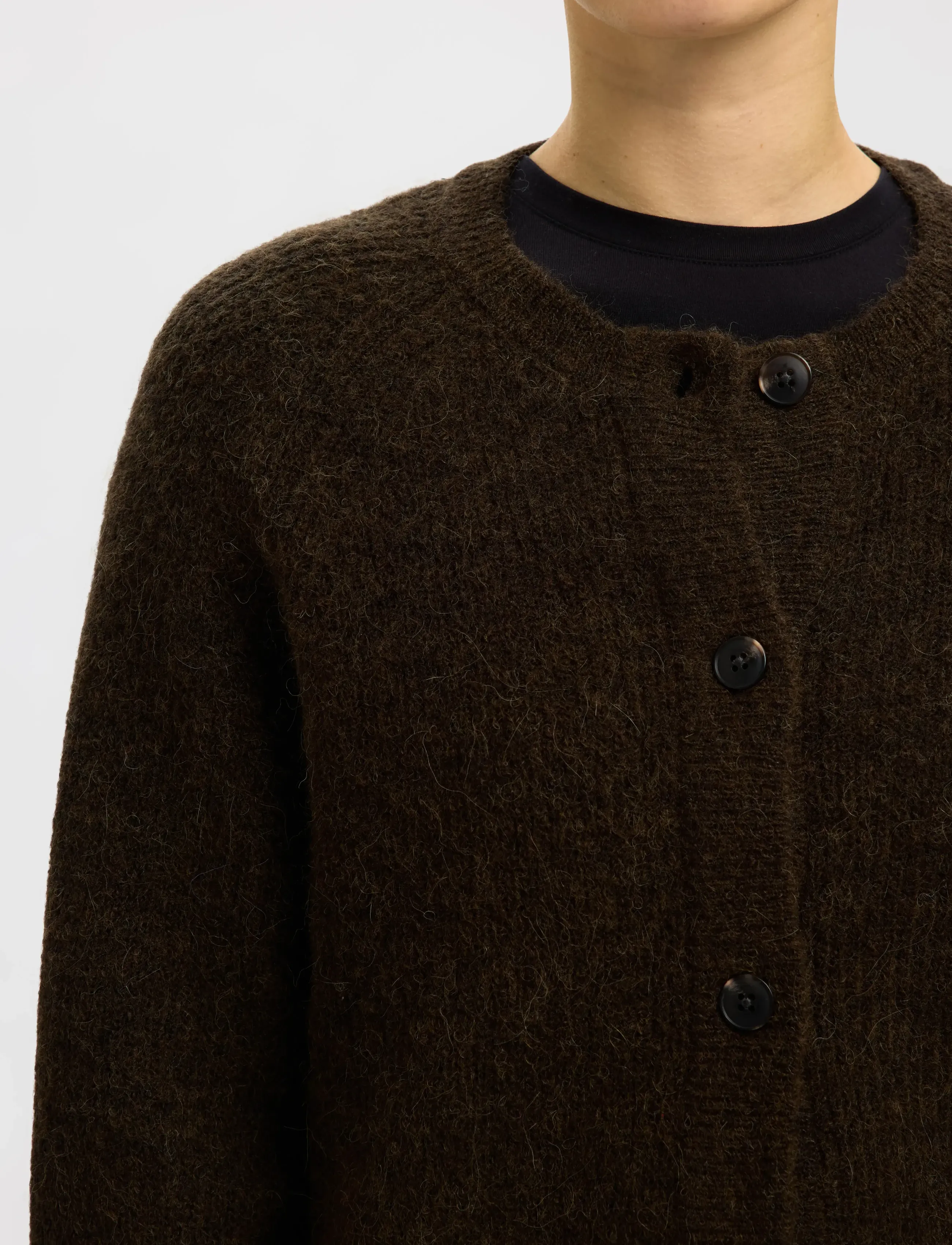 Selected - SLFLULU LS KNIT SHORT CARDIGAN B NOOS - cardigans - delicioso - 3