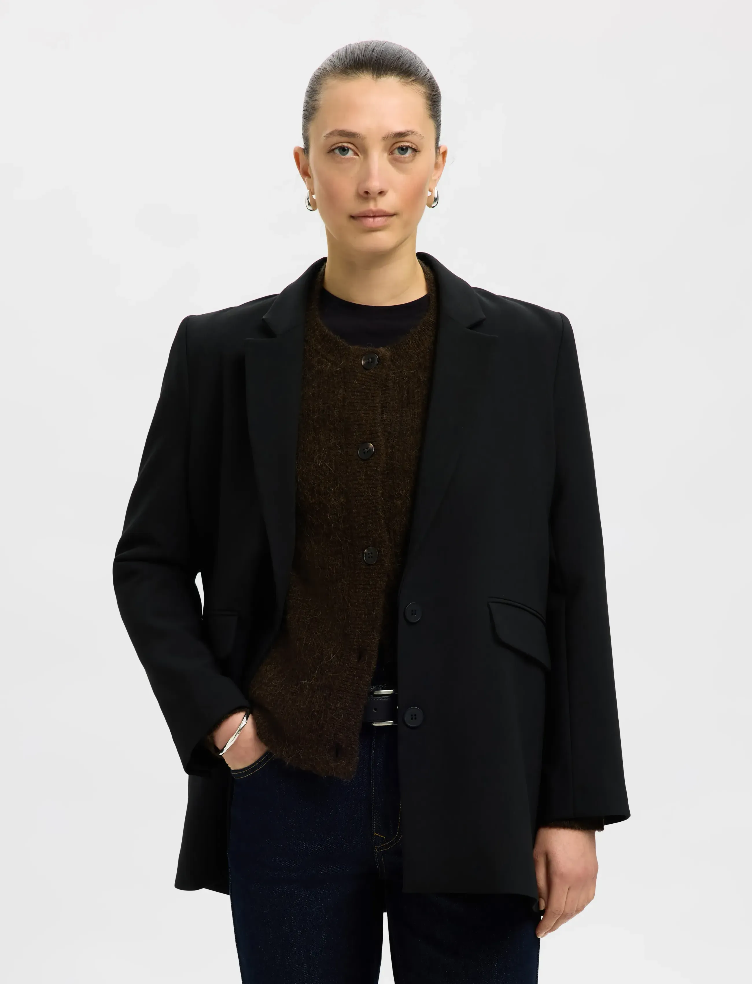 Selected - SLFLULU LS KNIT SHORT CARDIGAN B NOOS - cardigans - delicioso - 4