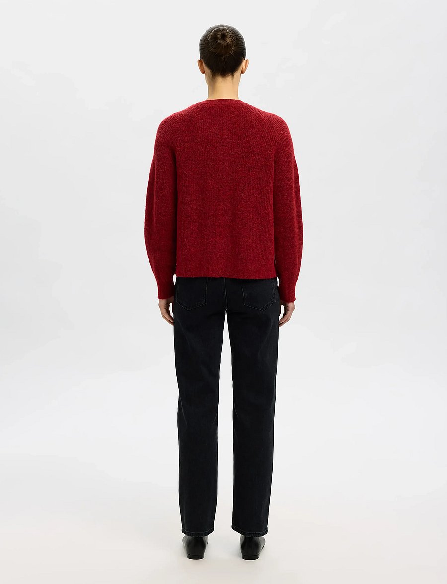 Selected - SLWLULU LS KNIT SHORT CARDIGAN NOOS - strickjacken - equestrian red - 2