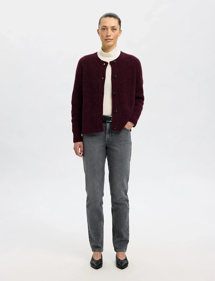 Selected - SLWLULU LS KNIT SHORT CARDIGAN NOOS - strickjacken - fig - 3