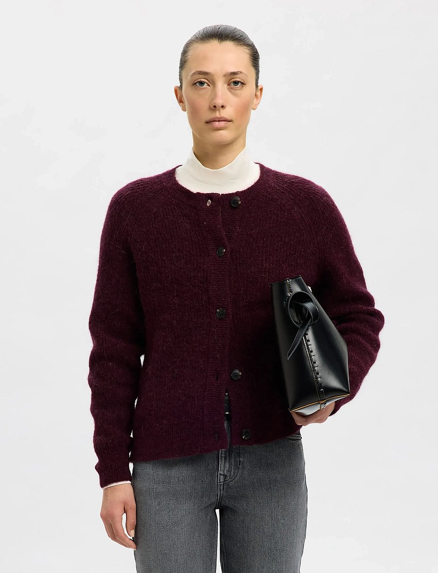 Selected - SLWLULU LS KNIT SHORT CARDIGAN NOOS - strickjacken - fig - 4