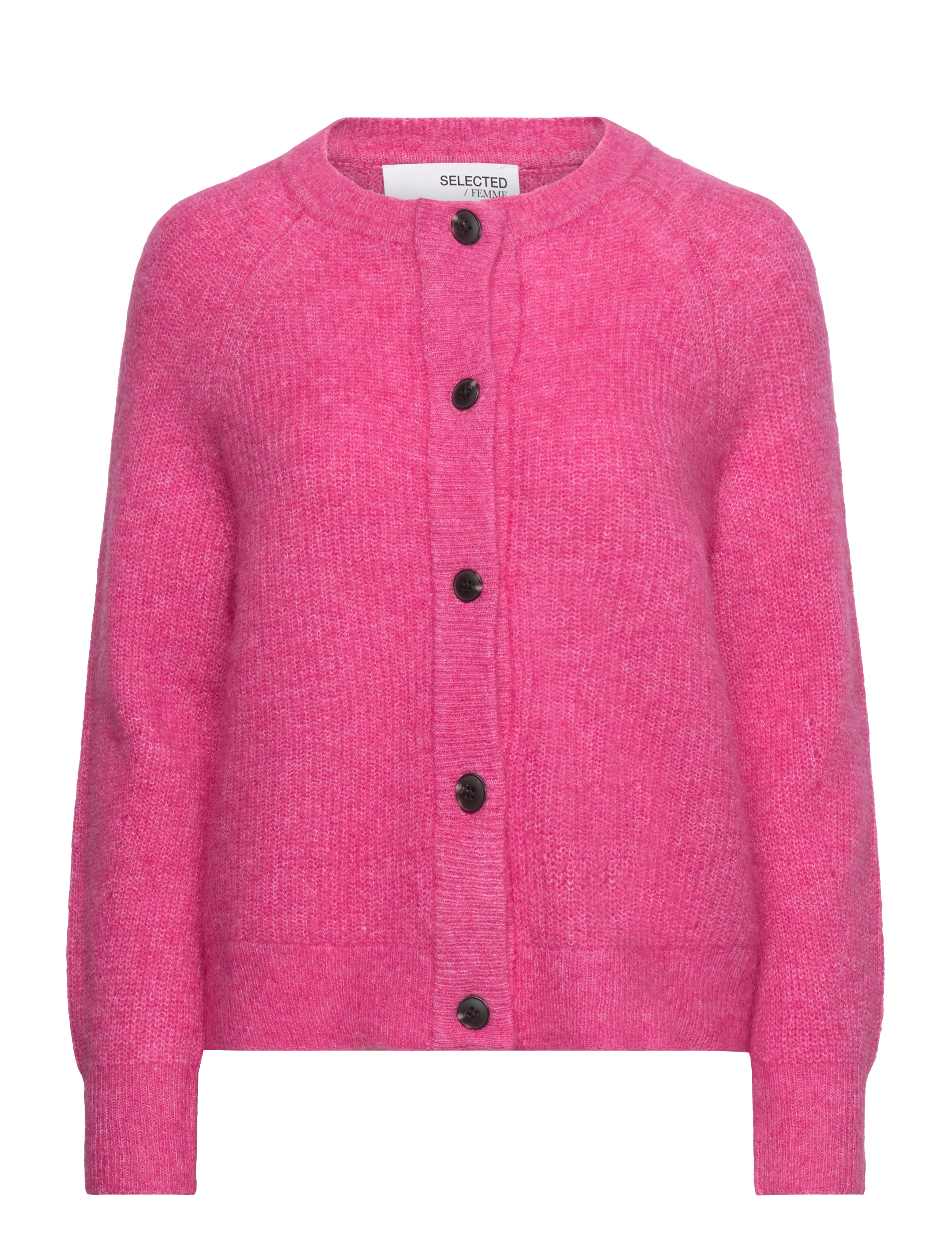 SLFLULU LS KNIT SHORT CARDIGAN NOOS - FUCHSIA PURPLE