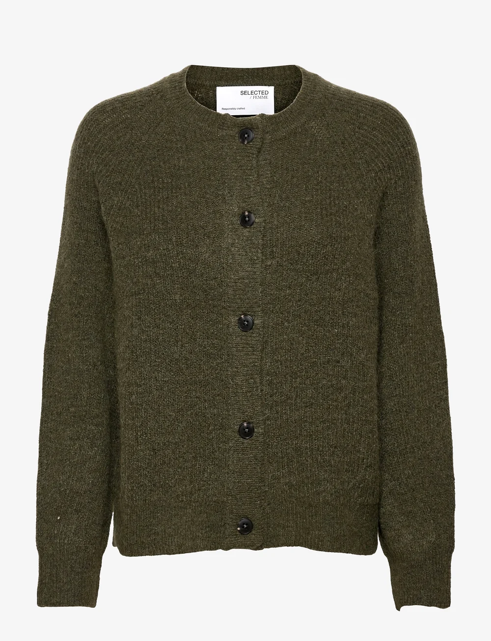 Selected - SLFLULU LS KNIT SHORT CARDIGAN NOOS - cardigans - kalamata - 1