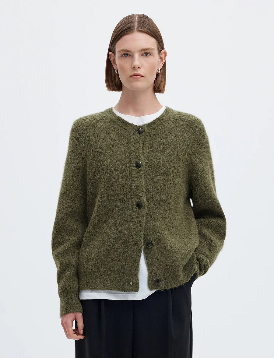 Selected - SLWLULU LS KNIT SHORT CARDIGAN NOOS - cardigans - kalamata - 0
