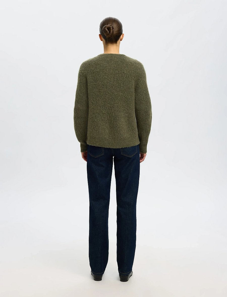 Selected - SLWLULU LS KNIT SHORT CARDIGAN NOOS - strickjacken - kalamata - 3