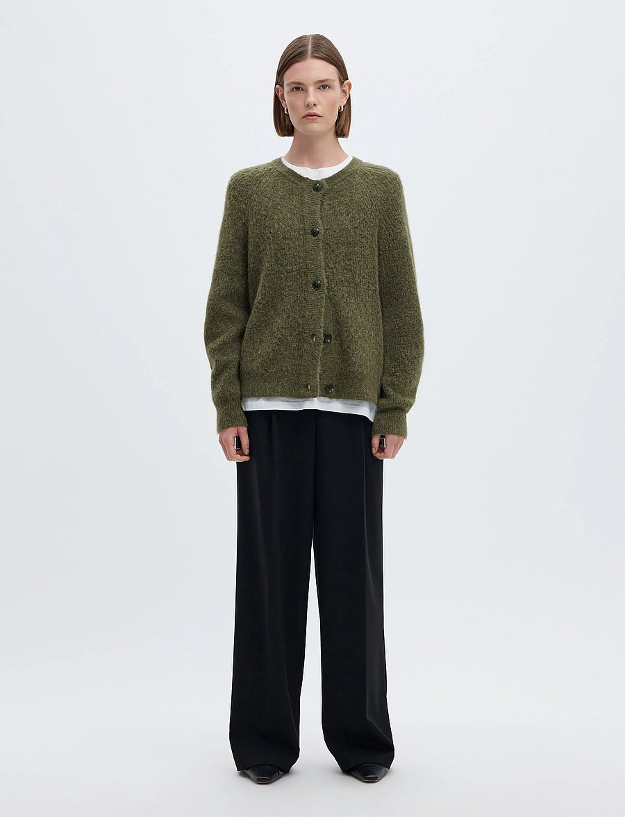 Selected - SLWLULU LS KNIT SHORT CARDIGAN NOOS - cardigans - kalamata - 4