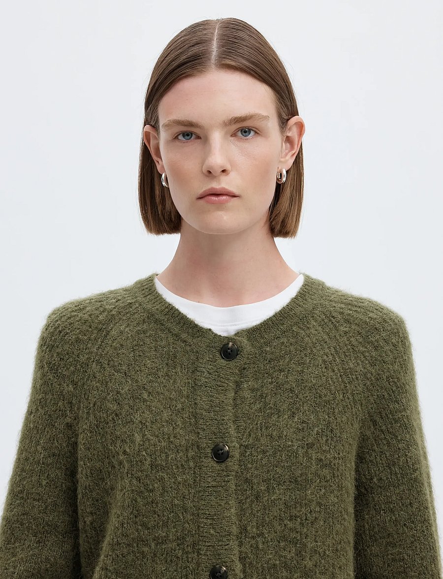 Selected - SLWLULU LS KNIT SHORT CARDIGAN NOOS - cardigans - kalamata - 5