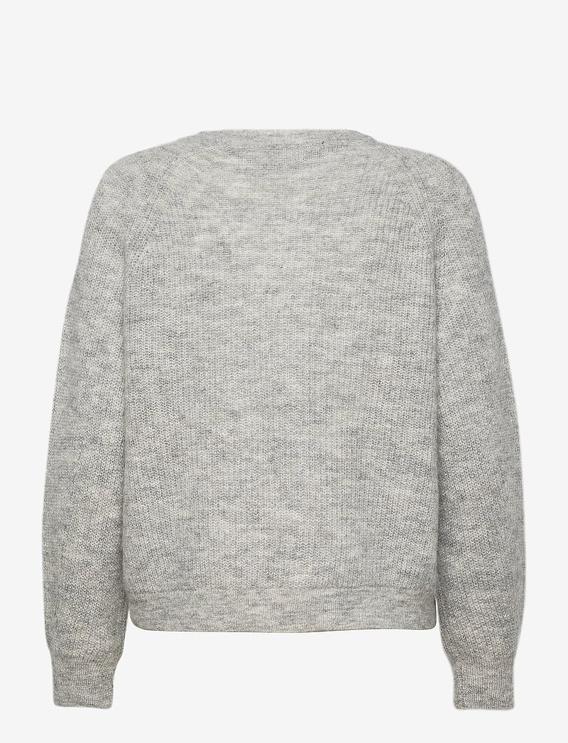 Selected - SLFLULU LS KNITHORT CARDIGAN - cardigans - light grey melange - 2