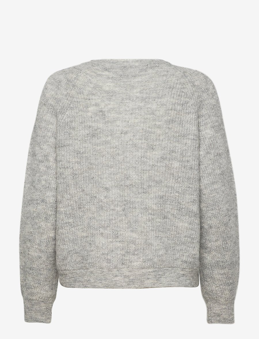 Selected - SLWLULU LS KNIT SHORT CARDIGAN NOOS - cardigans - light grey melange - 2