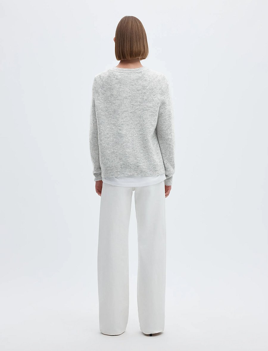 Selected - SLWLULU LS KNIT SHORT CARDIGAN NOOS - koftor - light grey melange - 3