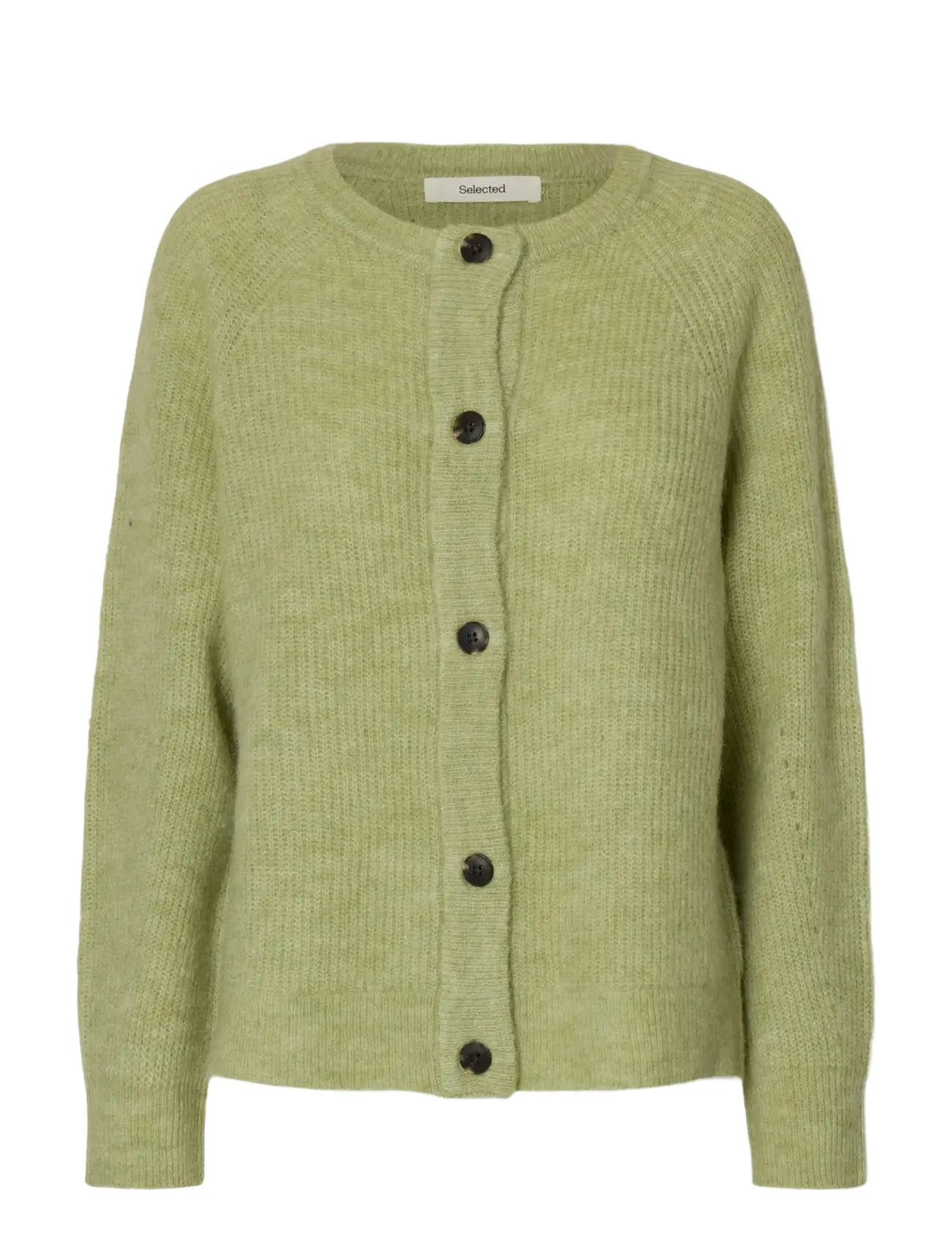 Selected SLWLULU LS KNIT SHORT CARDIGAN NOOS - Cardigans - LINT / green