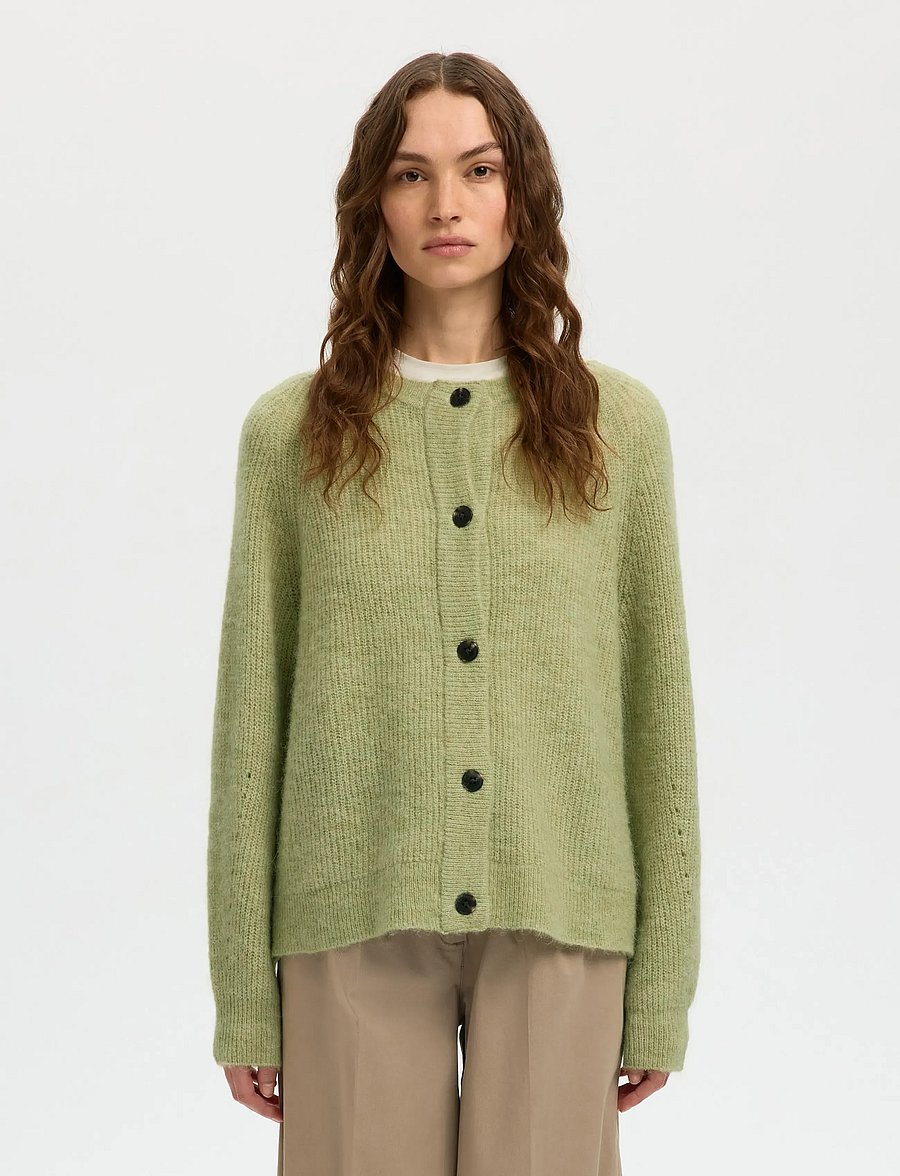 Selected - SLWLULU LS KNIT SHORT CARDIGAN NOOS - strickjacken - lint - 0