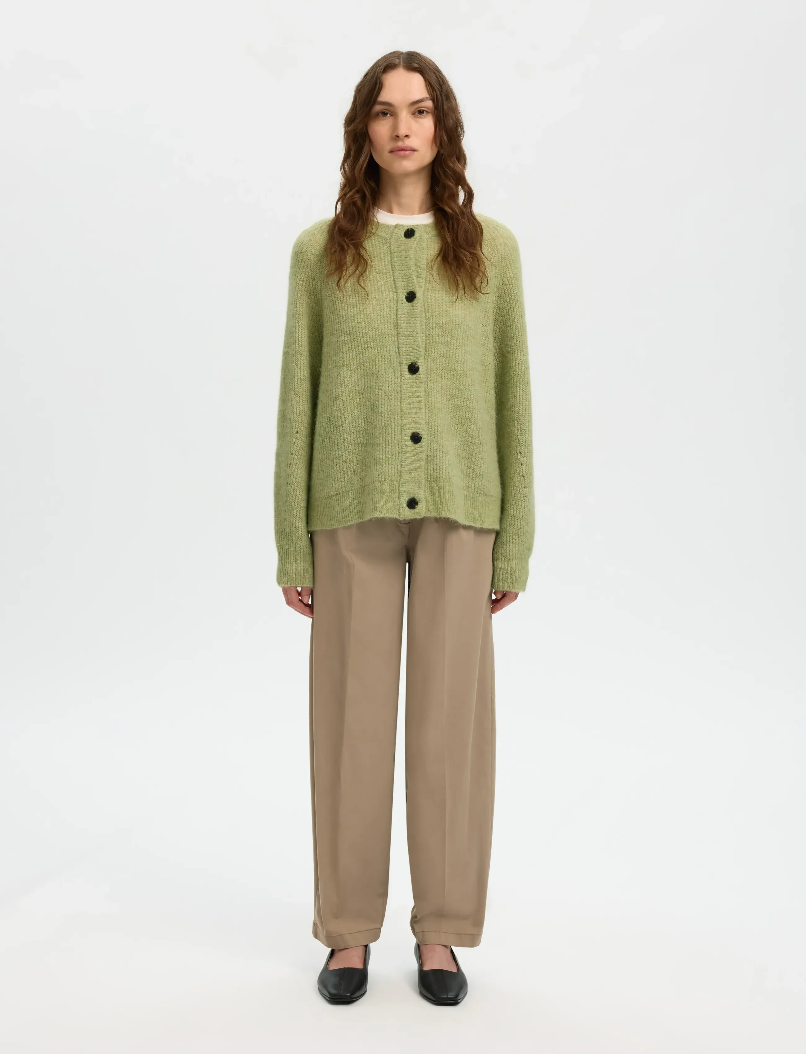 Selected - SLFLULU LS KNIT SHORT CARDIGAN B NOOS - gilets - lint - 3