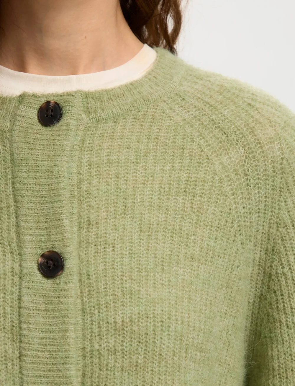 Selected - SLFLULU LS KNIT SHORT CARDIGAN NOOS - koftor - lint - 4