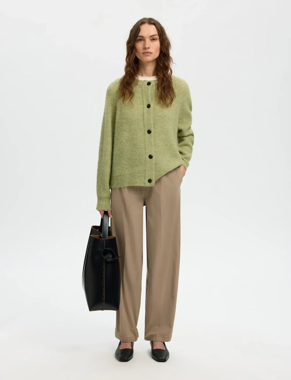 Selected - SLFLULU LS KNIT SHORT CARDIGAN NOOS - koftor - lint - 5