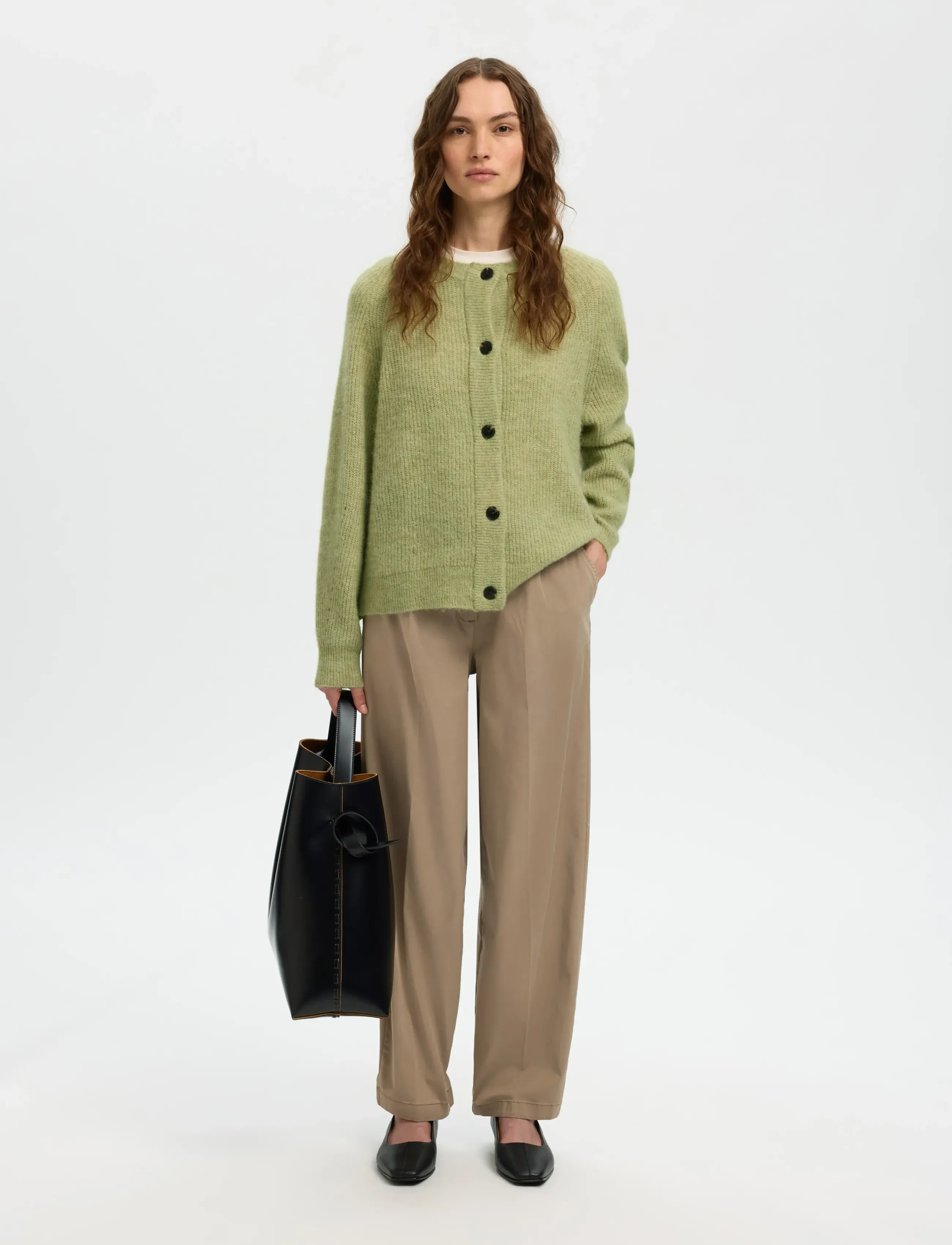 Selected - SLFLULU LS KNIT SHORT CARDIGAN B NOOS - gilets - lint - 5