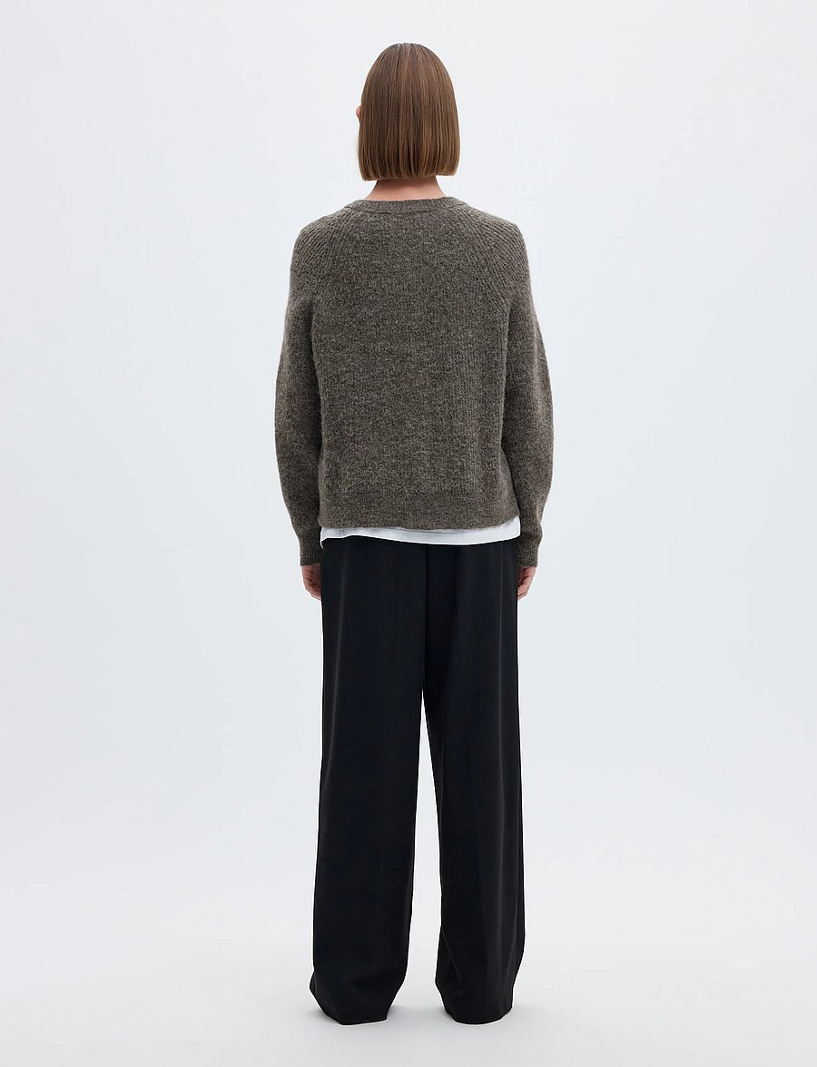 Selected - SLWLULU LS KNIT SHORT CARDIGAN NOOS - koftor - medium grey melange - 2