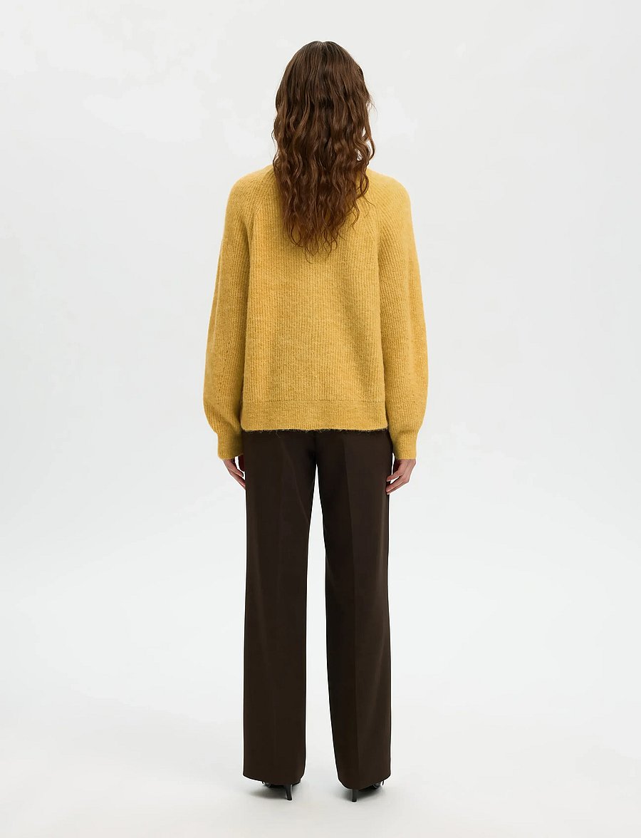 Selected - SLWLULU LS KNIT SHORT CARDIGAN NOOS - strickjacken - ochre - 2