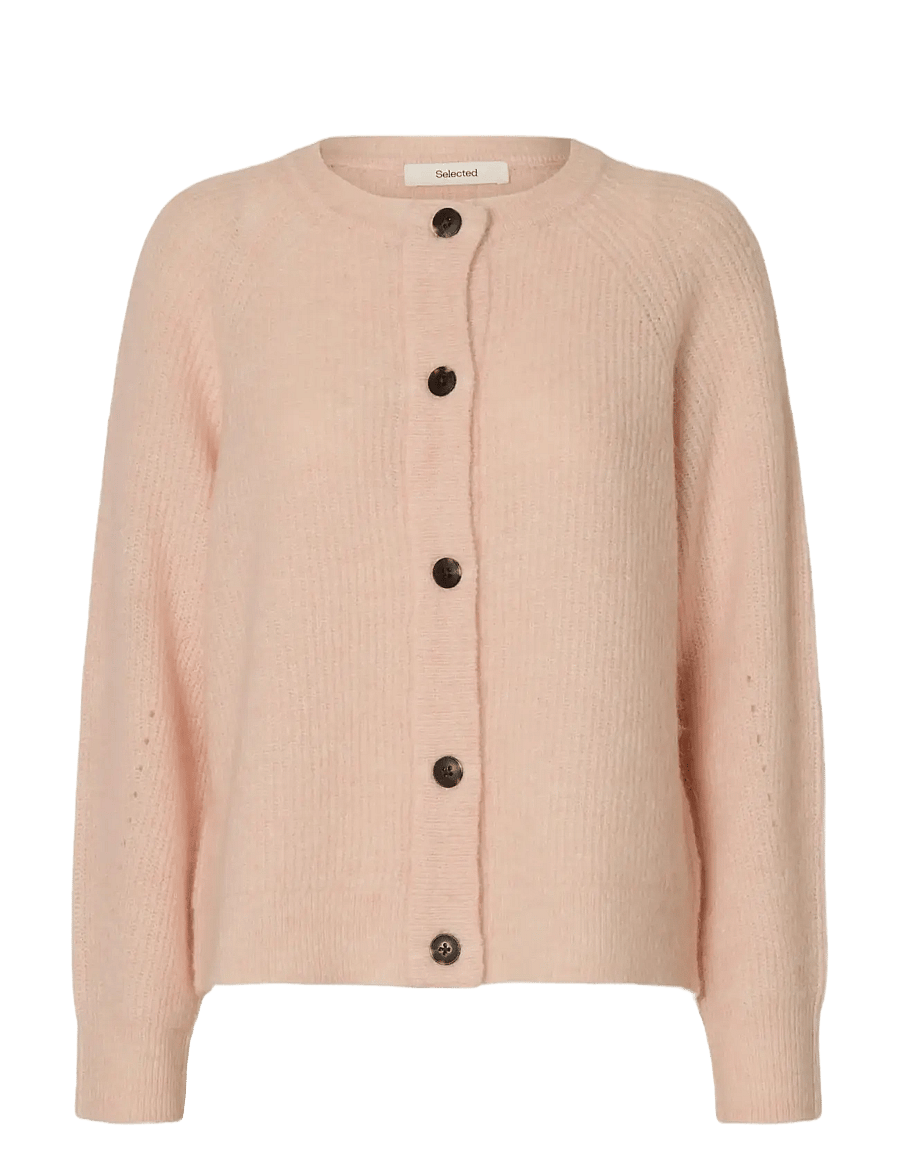 Selected - SLWLULU LS KNIT SHORT CARDIGAN NOOS - strickjacken - pale dogwood - 1