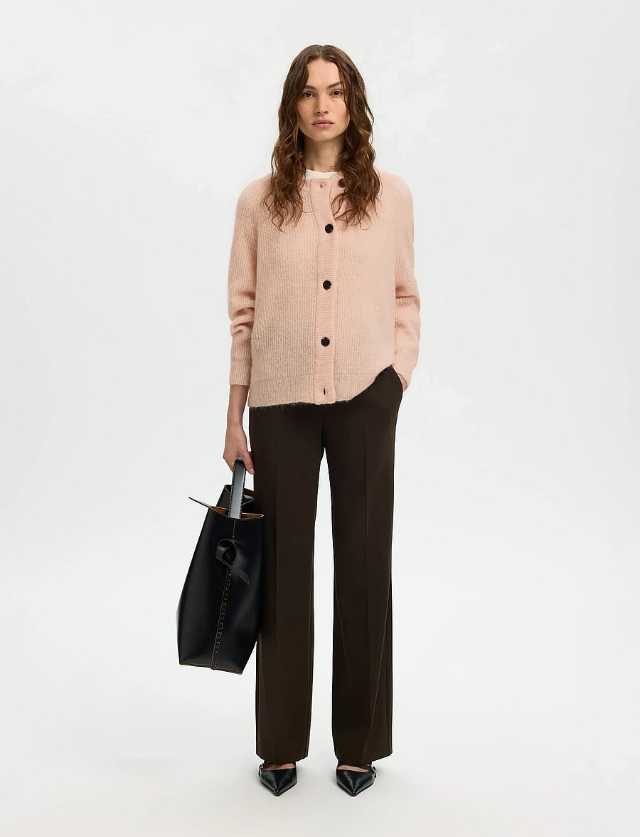 Selected - SLWLULU LS KNIT SHORT CARDIGAN NOOS - strickjacken - pale dogwood - 5